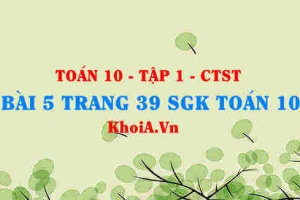 Bài 5 trang 39 SGK Toán 10 tập 1 Chân trời sáng tạo